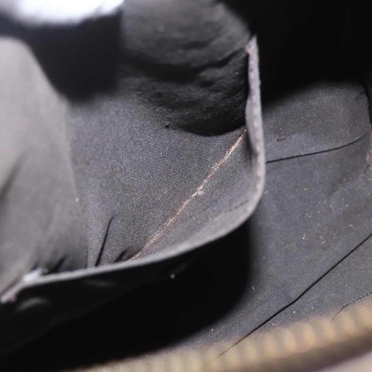 FENDI Zucca Canvas Hand Bag PVC Black Brown Auth bs32403