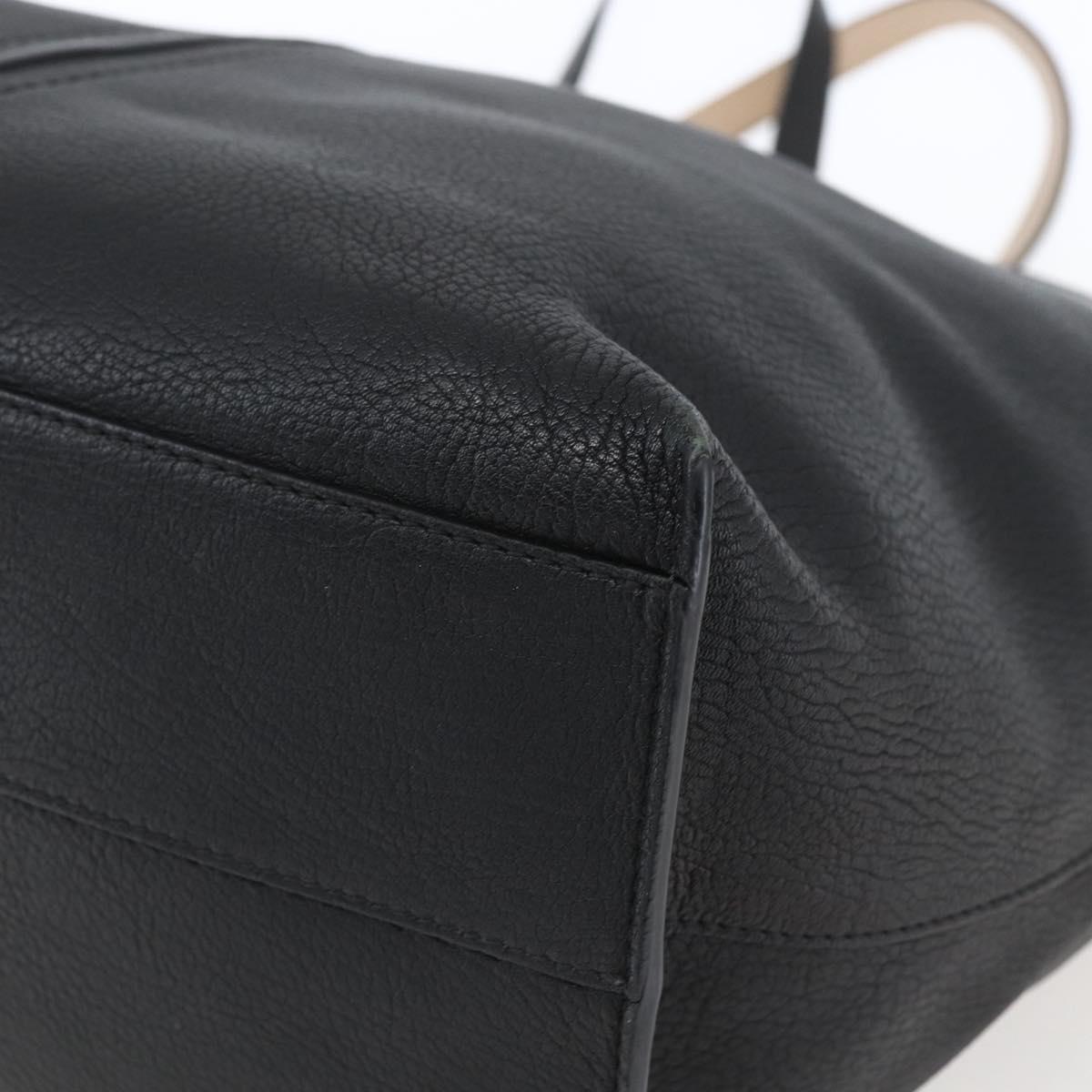 Chloe Tote Bag Leather Black Gold Auth bs32405