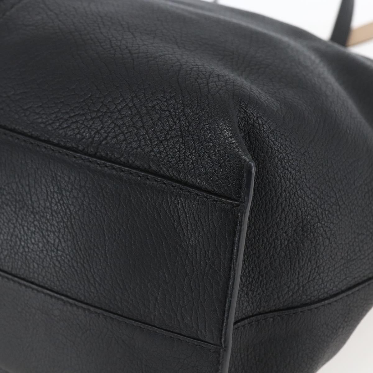 Chloe Tote Bag Leather Black Gold Auth bs32405