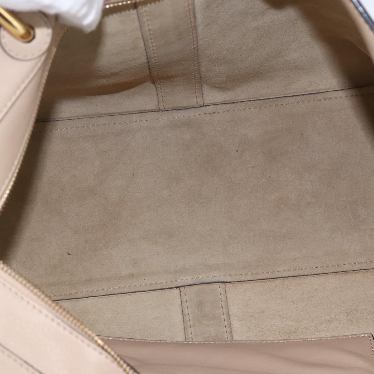 Chloe Tote Bag Leather Black Gold Auth bs32405