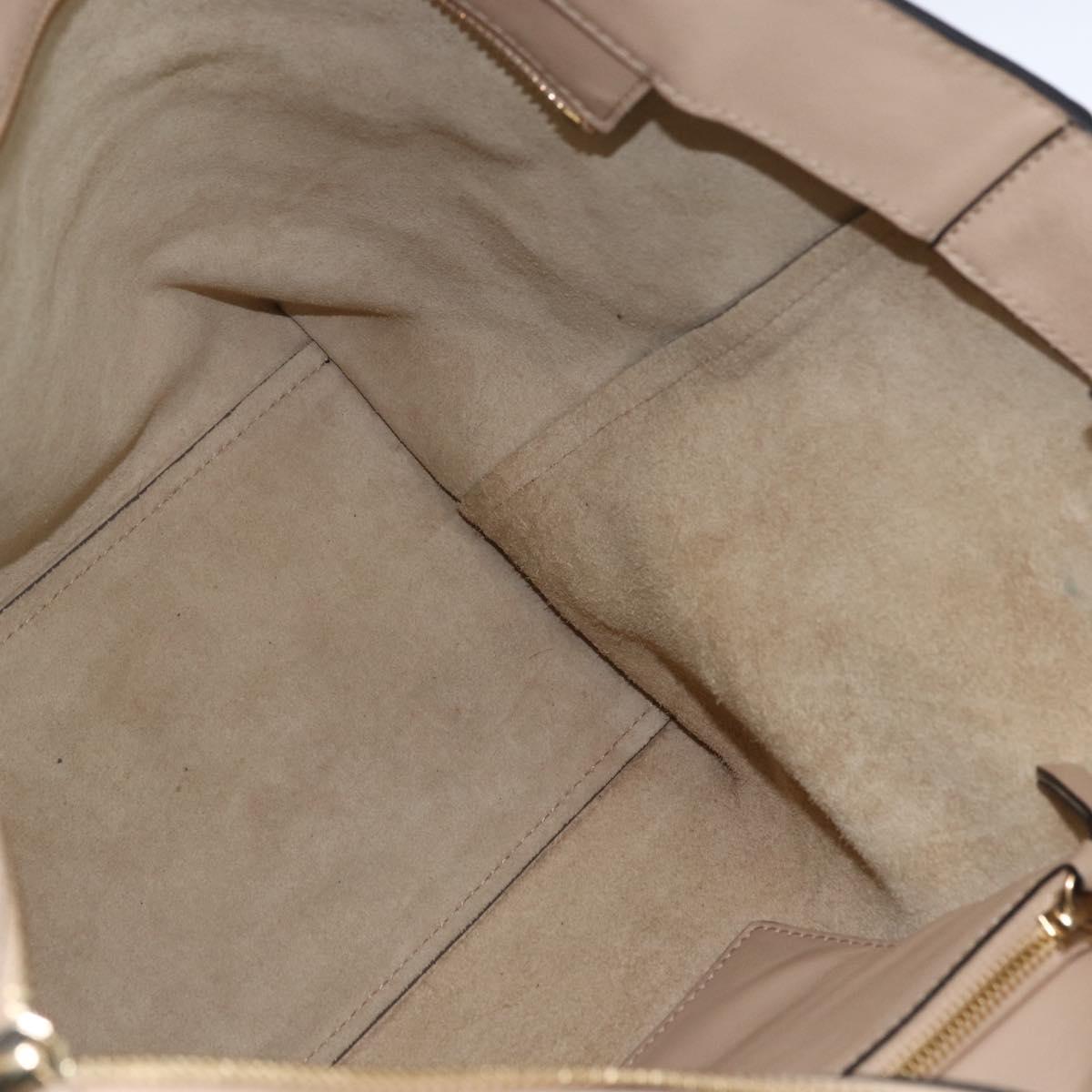 Chloe Tote Bag Leather Black Gold Auth bs32405