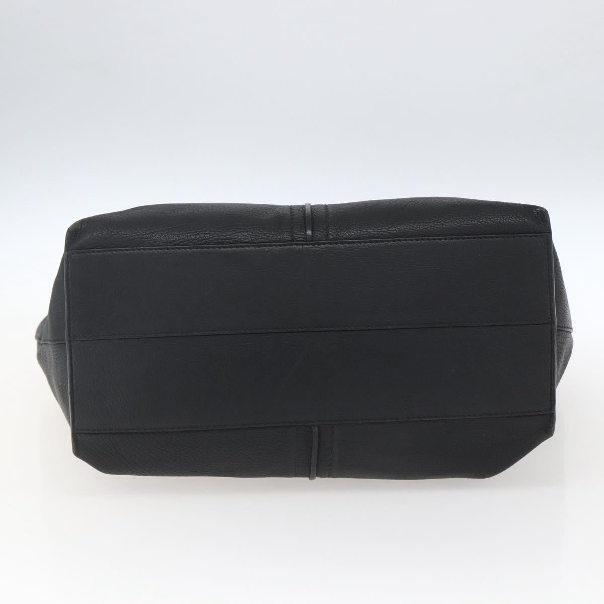 Chloe Tote Bag Leather Black Gold Auth bs32405