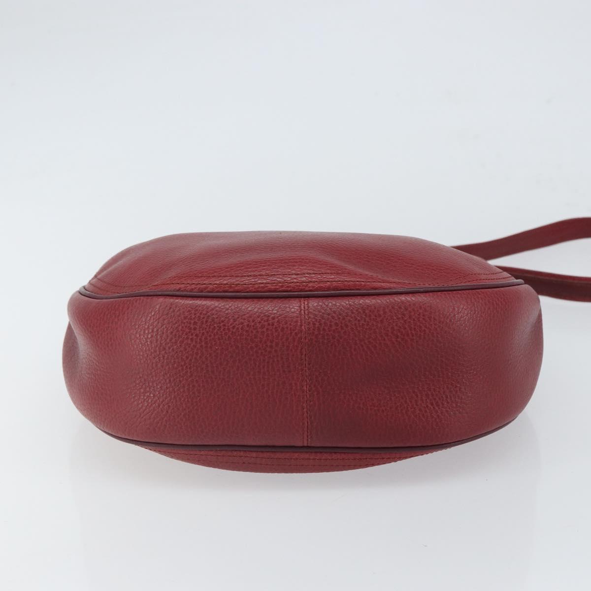CARTIER Must Line Shoulder Bag Leather Bordeaux Gold Auth bs32408
