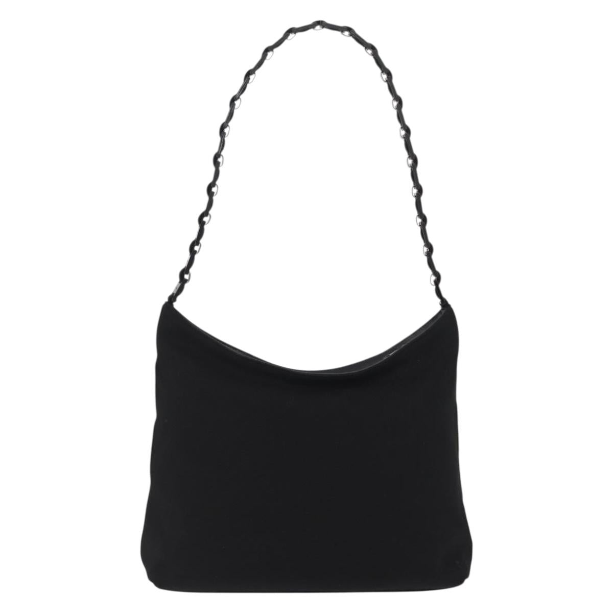 Salvatore Ferragamo Shoulder Bag Canvas Black Silver Auth bs32411