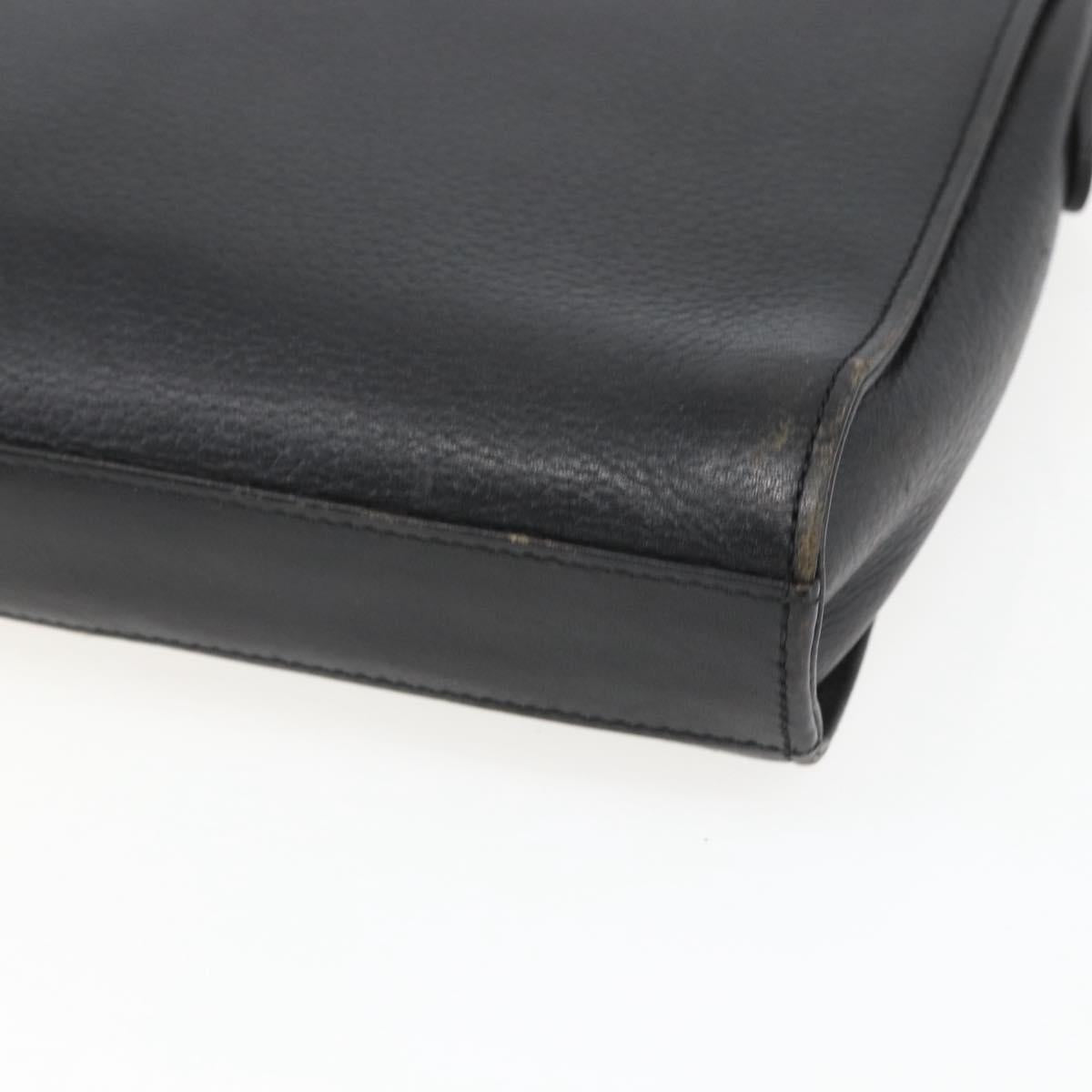 Burberrys Shoulder Bag Leather Black Gold Auth bs32413