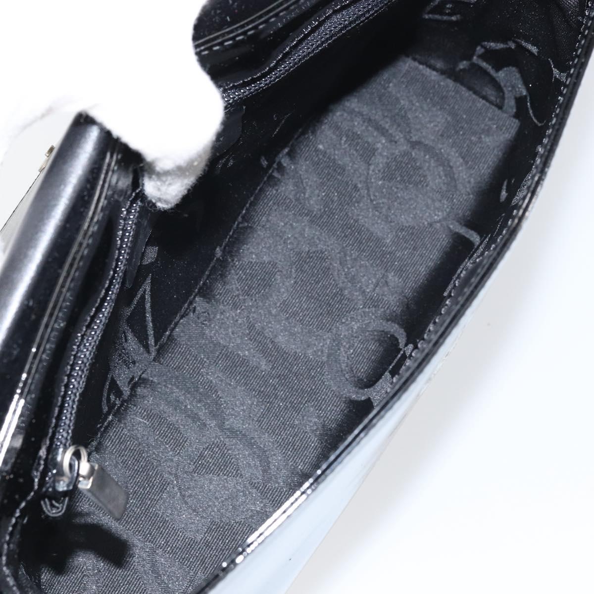 Salvatore Ferragamo Shoulder Bag Patent leather Black Silver Auth bs32415