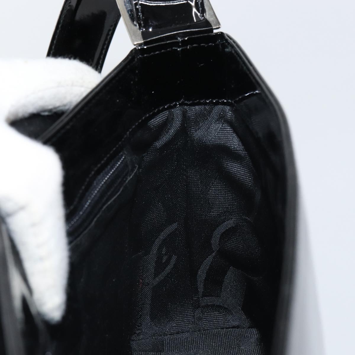 Salvatore Ferragamo Shoulder Bag Patent leather Black Silver Auth bs32415