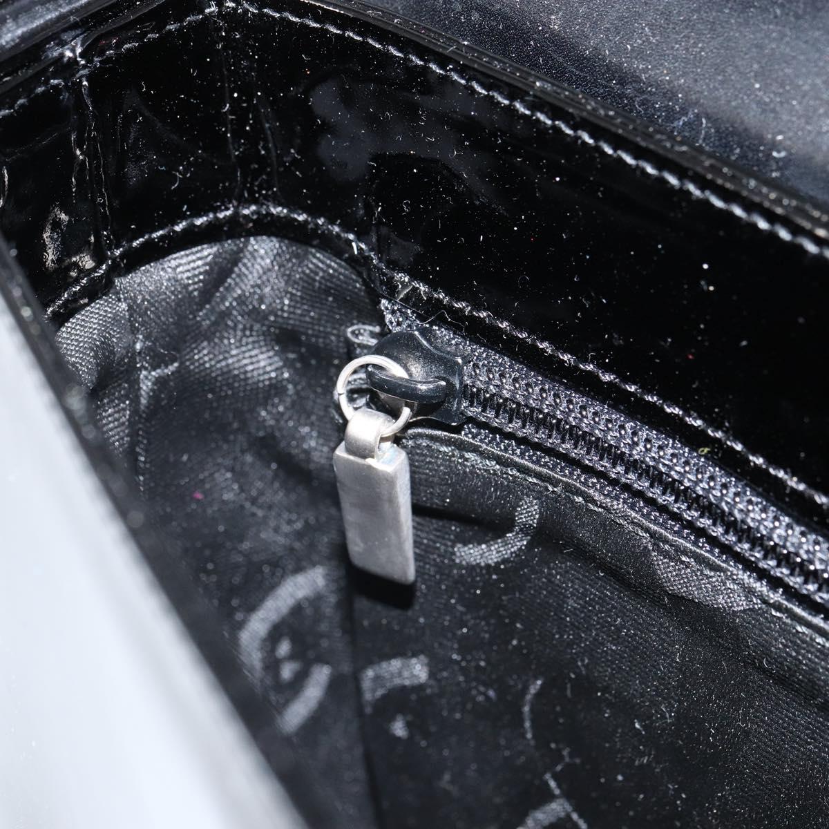 Salvatore Ferragamo Shoulder Bag Patent leather Black Silver Auth bs32415