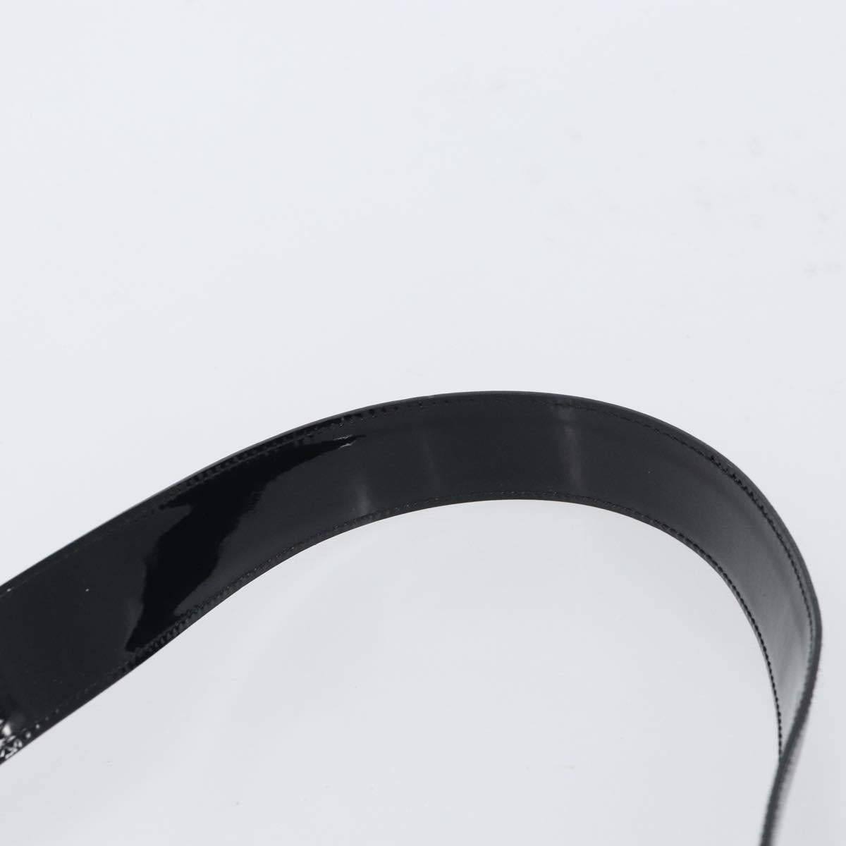 Salvatore Ferragamo Shoulder Bag Patent leather Black Silver Auth bs32415