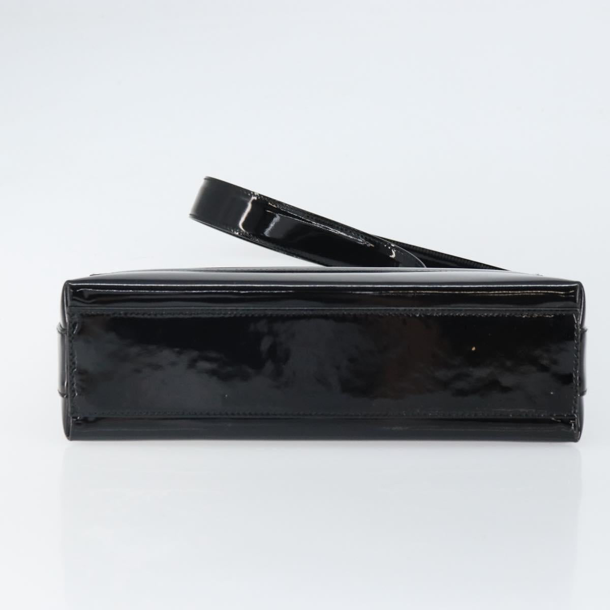 Salvatore Ferragamo Shoulder Bag Patent leather Black Silver Auth bs32415