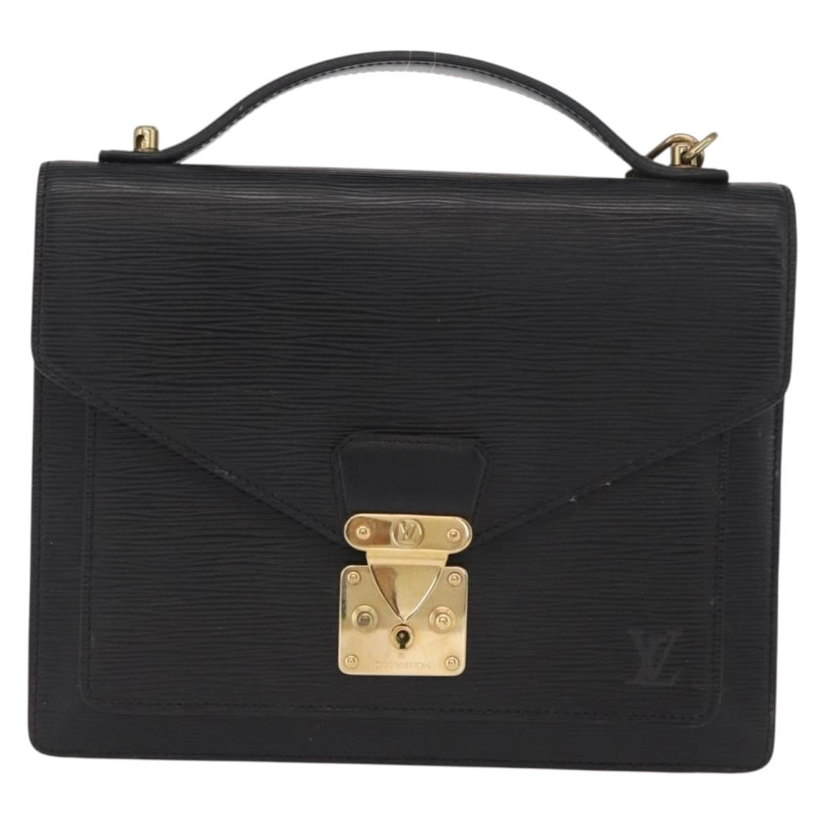 LOUIS VUITTON Epi Monceau 28 Hand Bag Black M52122 LV Auth bs32421