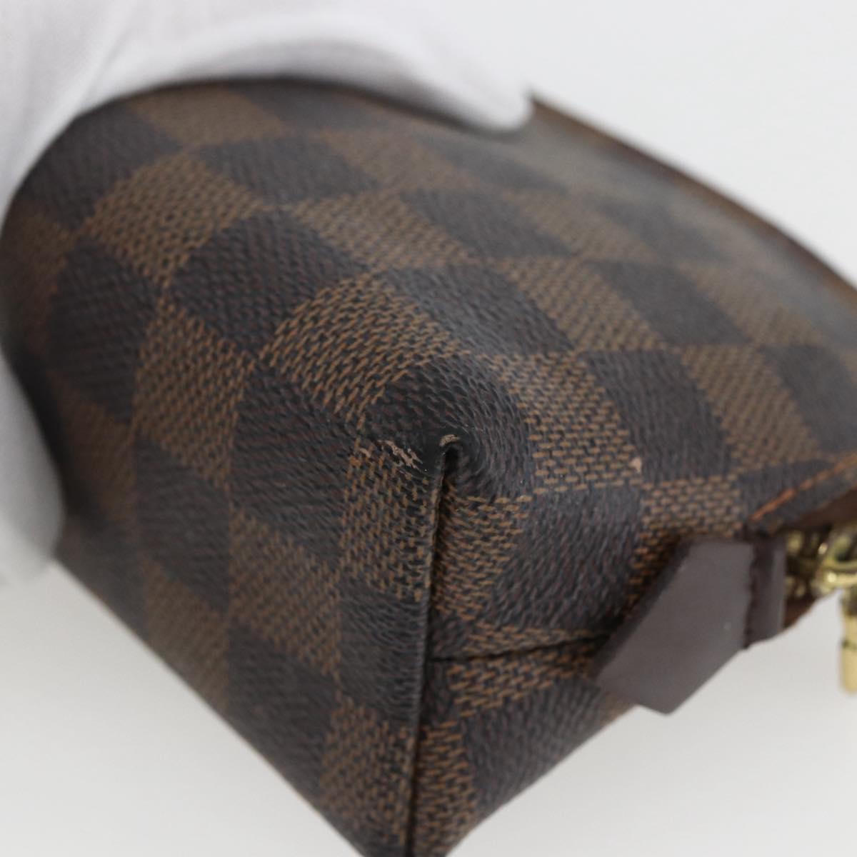 LOUIS VUITTON Damier Ebene Pochette Cosmetic PM Pouch N47516 LV Auth bs32422