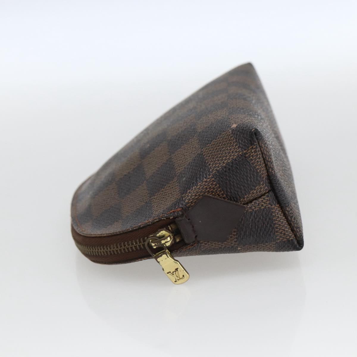 LOUIS VUITTON Damier Ebene Pochette Cosmetic PM Pouch N47516 LV Auth bs32422