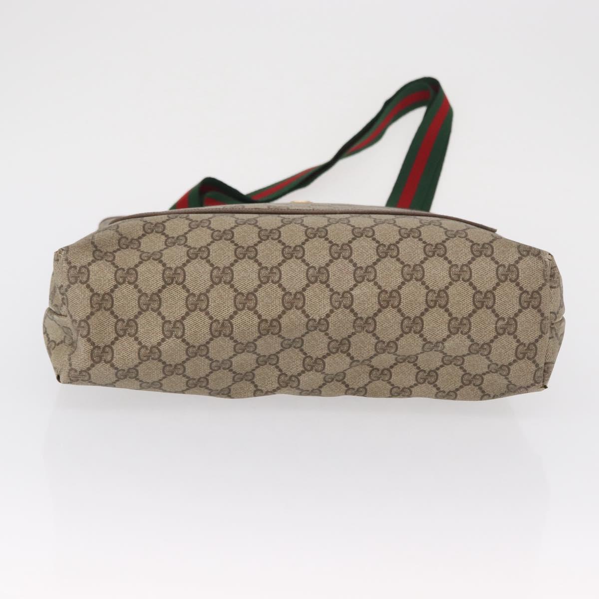 GUCCI GG Supreme Web Sherry Line Tote Bag PVC Beige 39 02 003 Auth bs32427