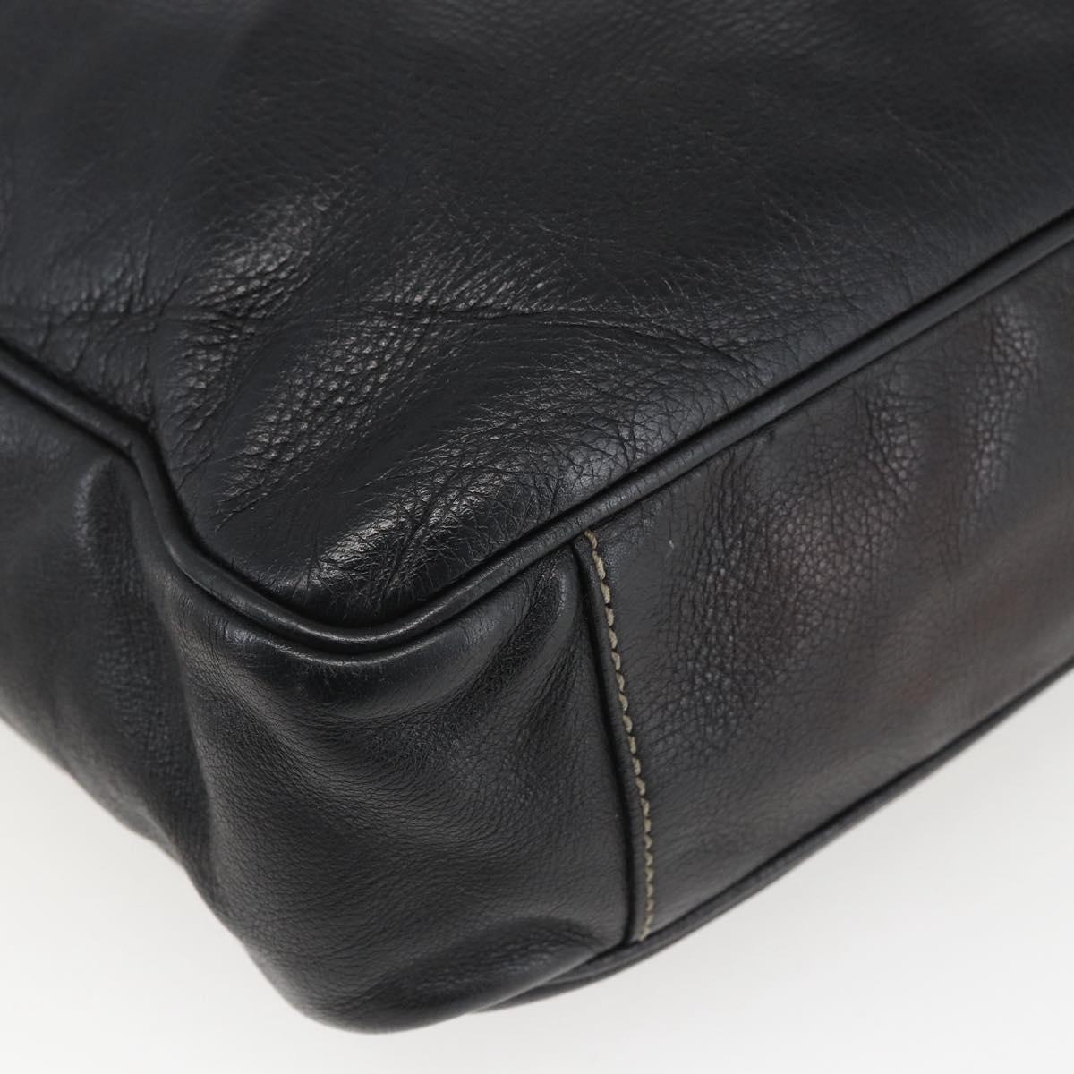 GUCCI Shoulder Bag Leather Black Silver 201451 Auth bs32431