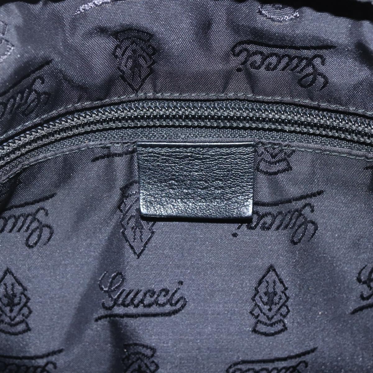 GUCCI Shoulder Bag Leather Black Silver 201451 Auth bs32431