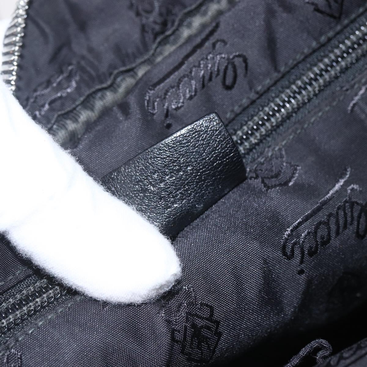 GUCCI Shoulder Bag Leather Black Silver 201451 Auth bs32431