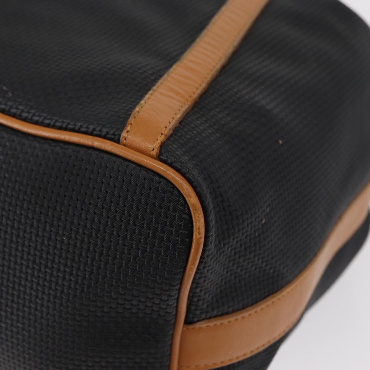 SAINT LAURENT Shoulder Bag Coated Canvas Black Gold Auth bs32440