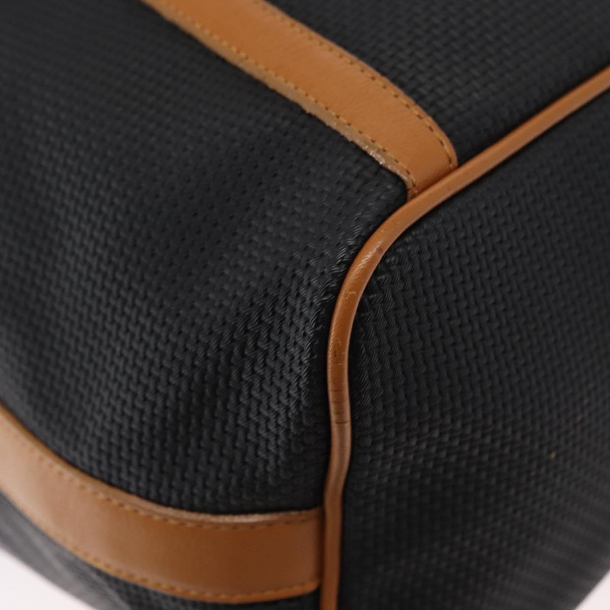 SAINT LAURENT Shoulder Bag Coated Canvas Black Gold Auth bs32440