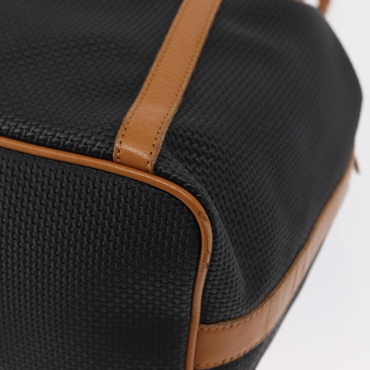 SAINT LAURENT Shoulder Bag Coated Canvas Black Gold Auth bs32440