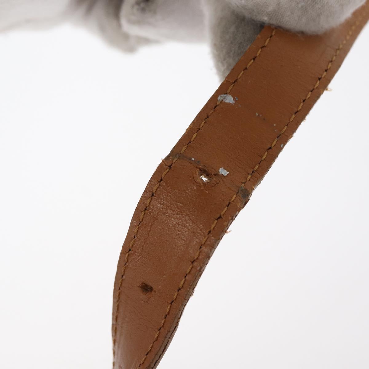 SAINT LAURENT Shoulder Bag Coated Canvas Black Gold Auth bs32440