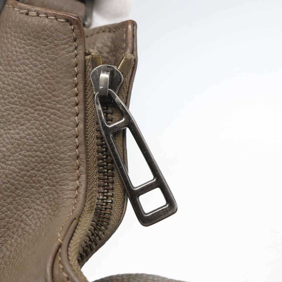 BURBERRY Shoulder Bag Leather Brown Silver Auth bs32445
