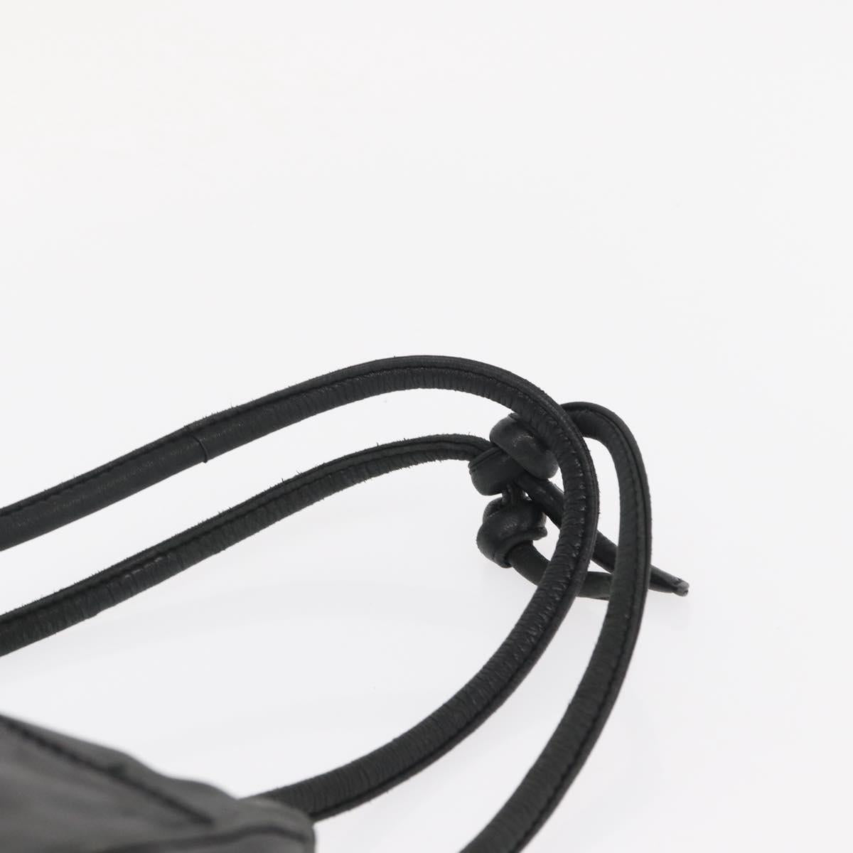 LOEWE Shoulder Bag Leather Black Gold Auth bs32447