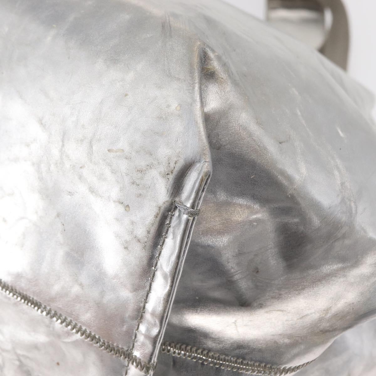 Chloe Tote Bag Leather Silver Auth bs32448