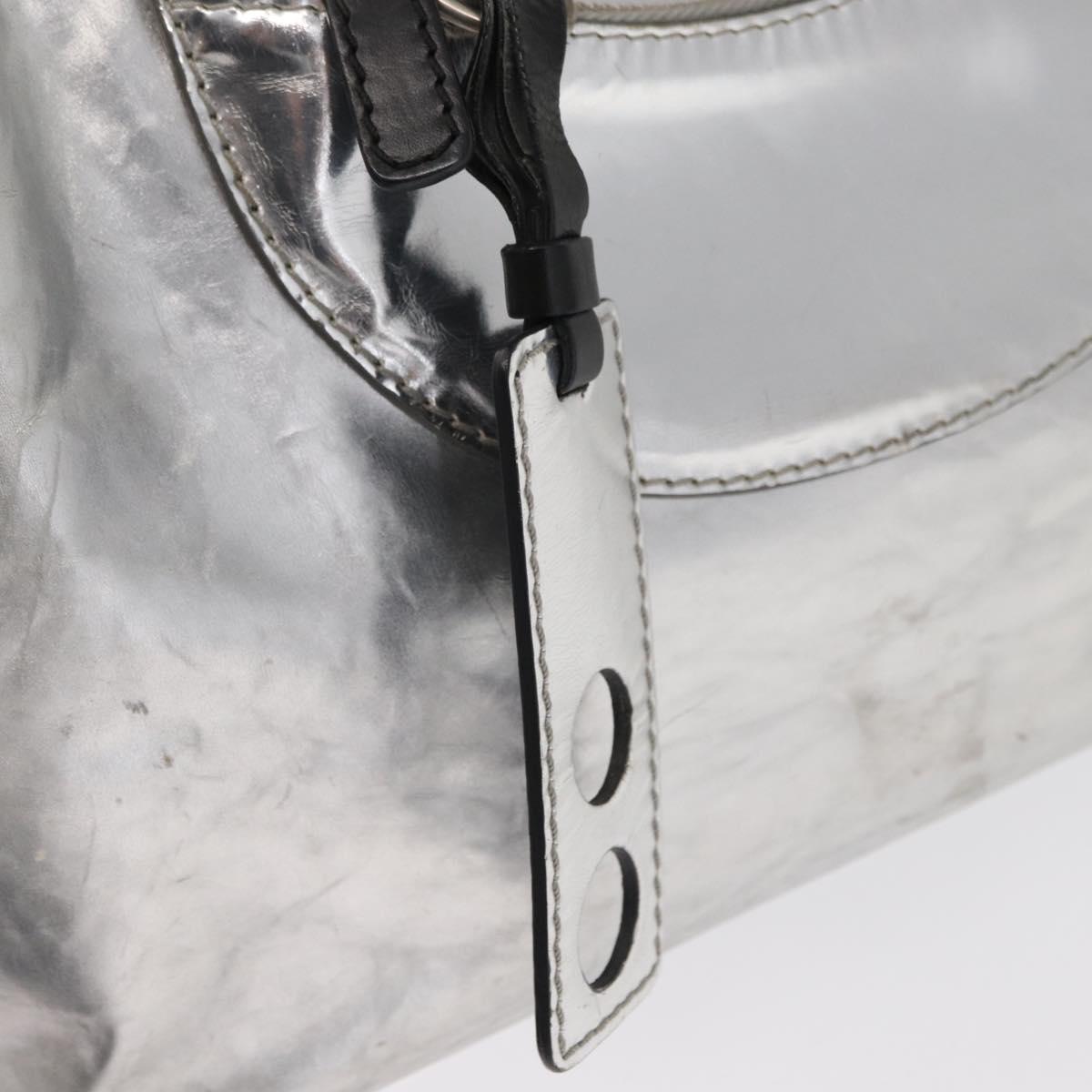 Chloe Tote Bag Leather Silver Auth bs32448