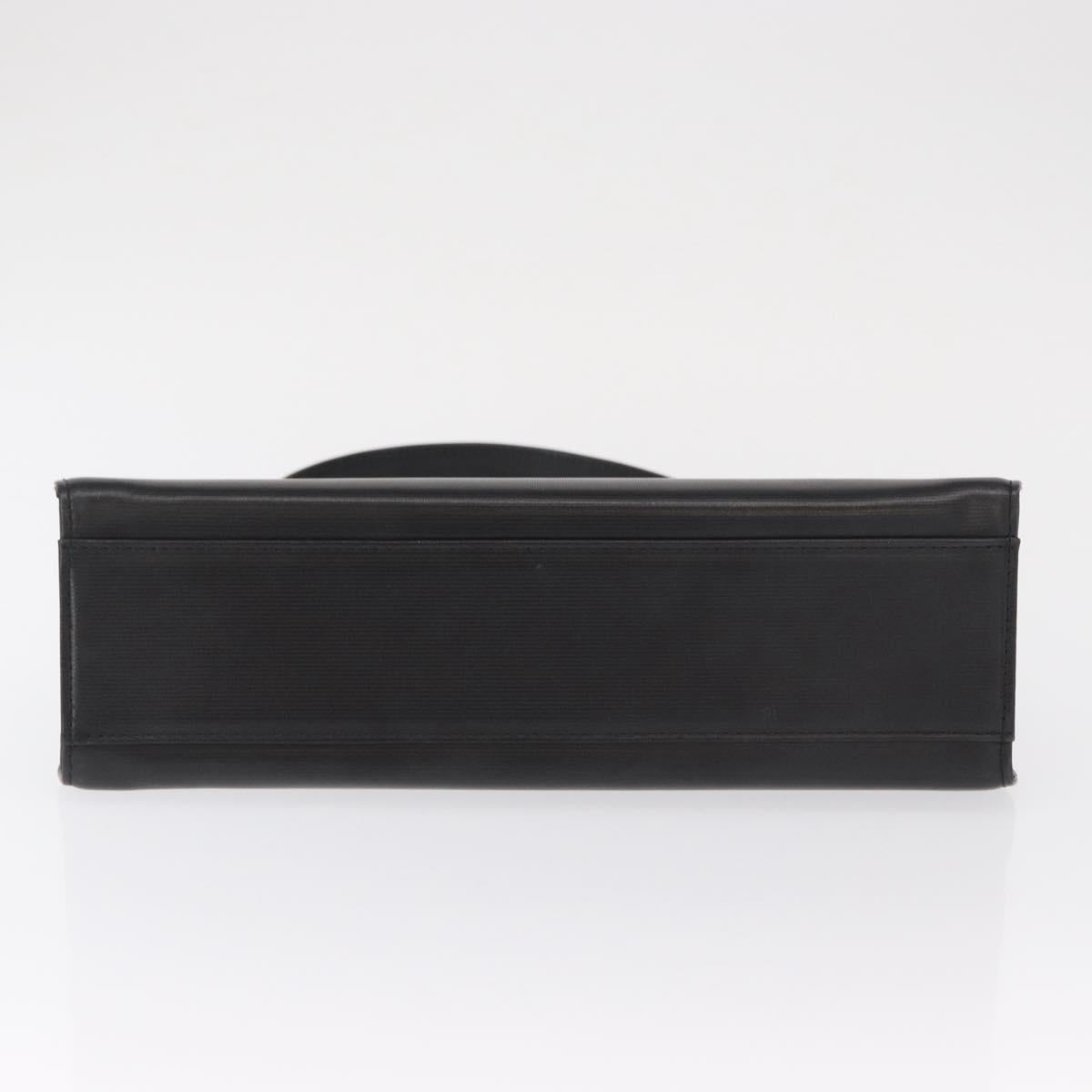 VALENTINO Hand Bag Leather Black Gold Auth bs32449