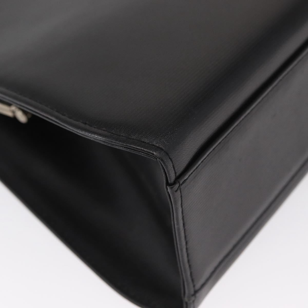 VALENTINO Hand Bag Leather Black Gold Auth bs32449