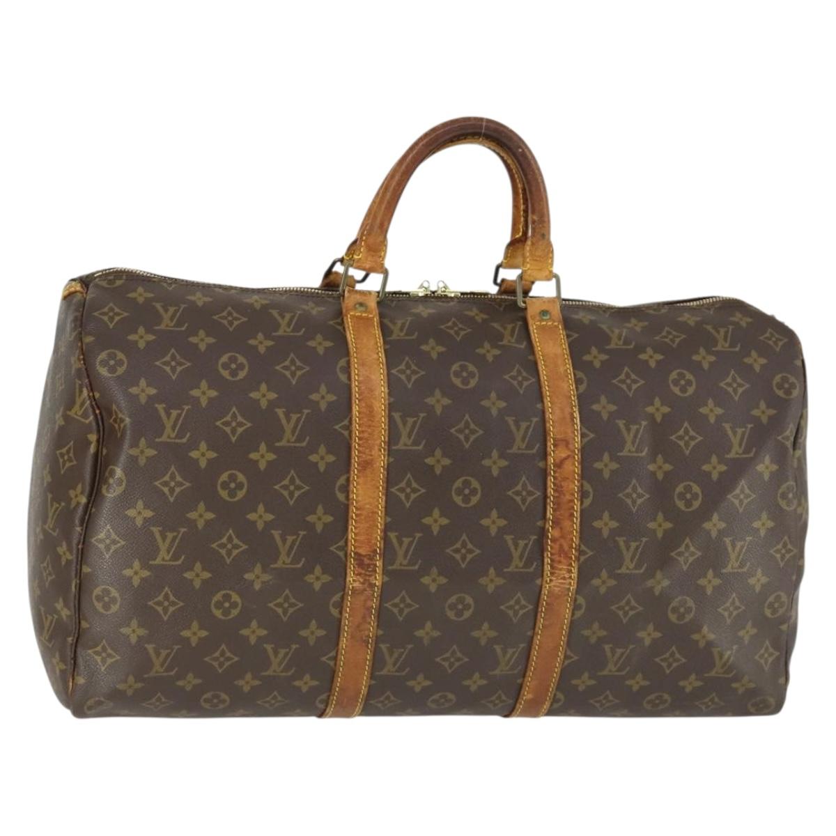 LOUIS VUITTON Monogram Keepall 50 Boston Bag M41426 LV Auth bs32470