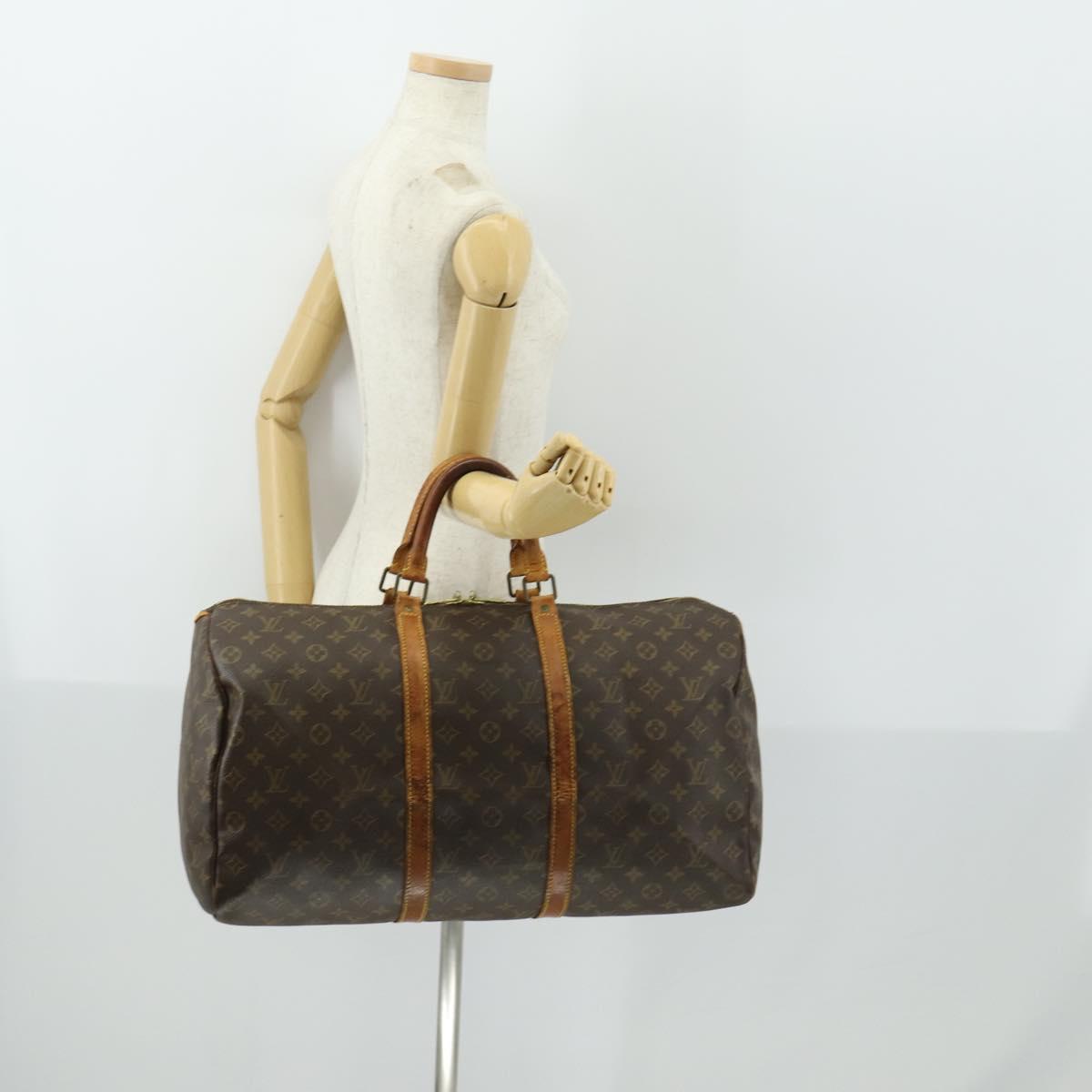 LOUIS VUITTON Monogram Keepall 50 Boston Bag M41426 LV Auth bs32470