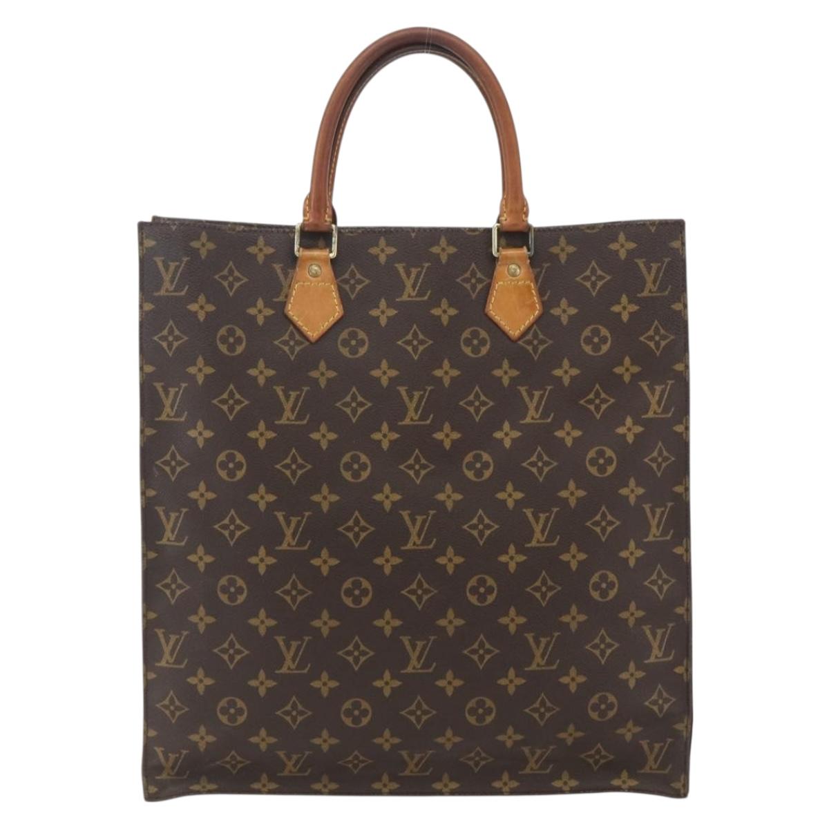 LOUIS VUITTON Monogram Sac Plat Hand Bag M51140 LV Auth bs32476