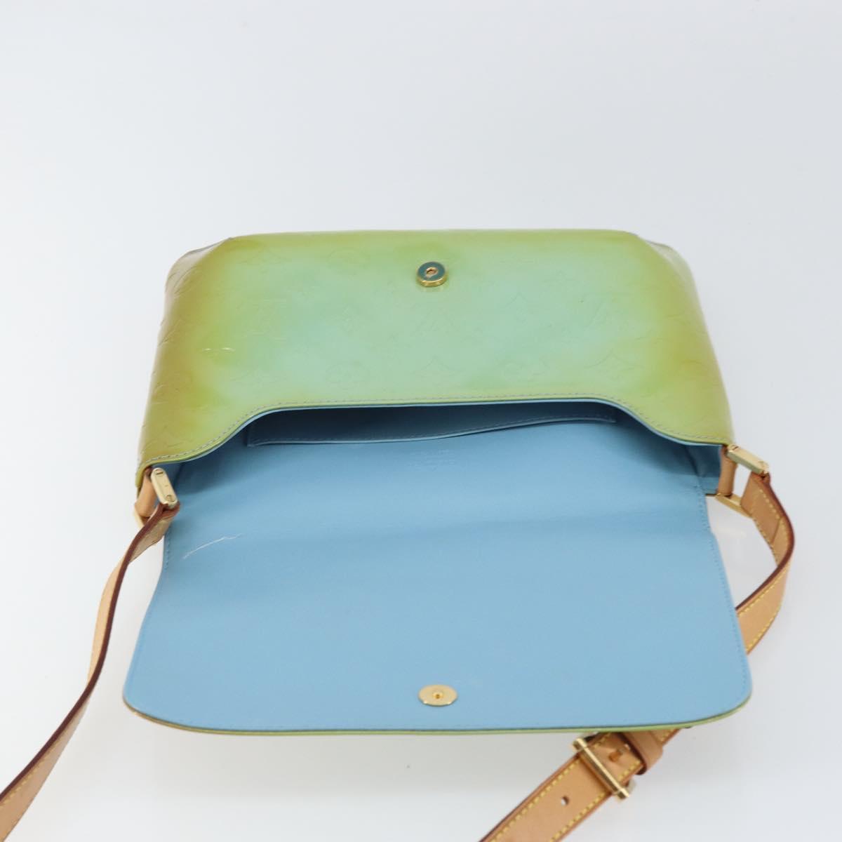 LOUIS VUITTON Monogram Vernis Thompson Street Bag Baby Blue M91009 Auth bs32484