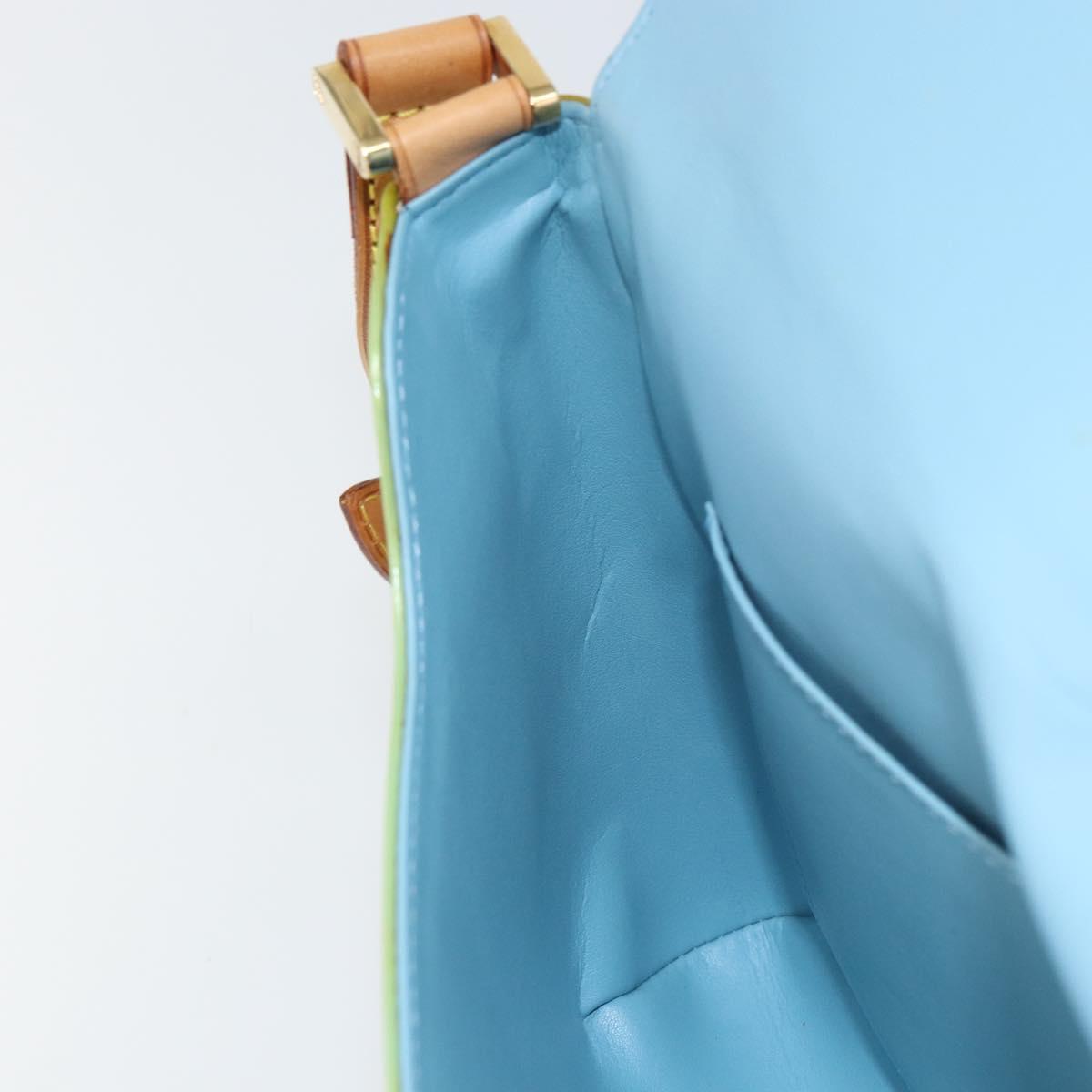 LOUIS VUITTON Monogram Vernis Thompson Street Bag Baby Blue M91009 Auth bs32484