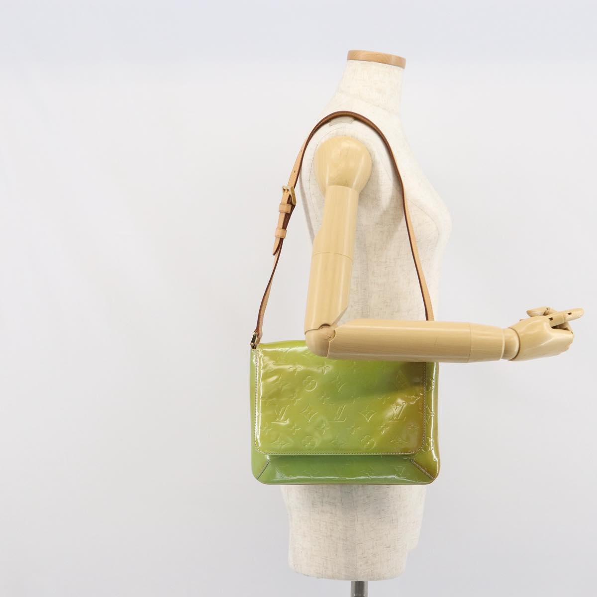 LOUIS VUITTON Monogram Vernis Thompson Street Bag Baby Blue M91009 Auth bs32484