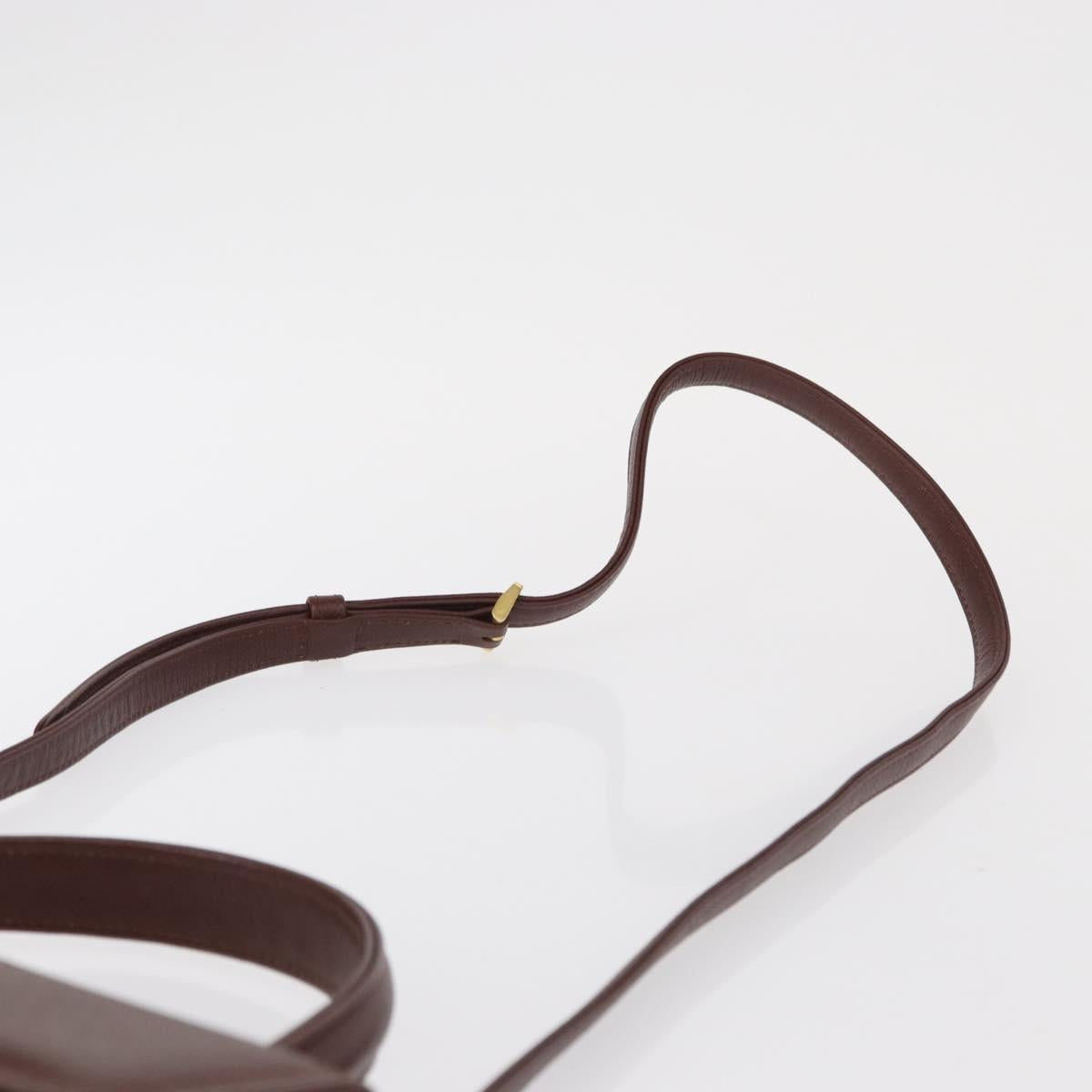 VALENTINO Hand Bag Leather 2way Brown Gold Auth bs32494