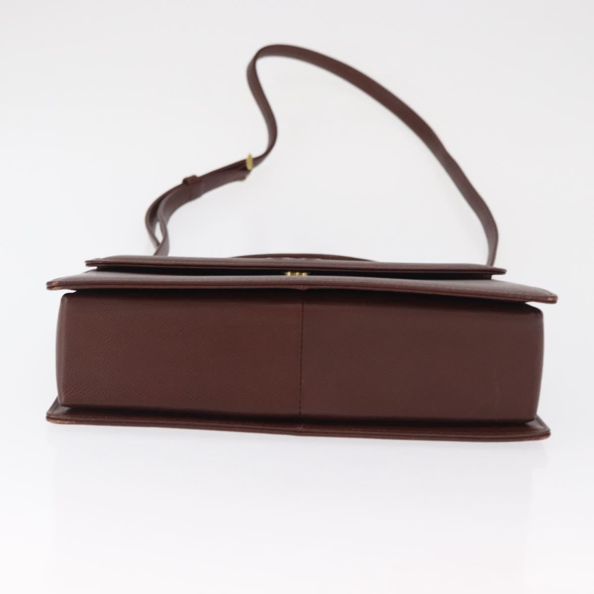 VALENTINO Hand Bag Leather 2way Brown Gold Auth bs32494