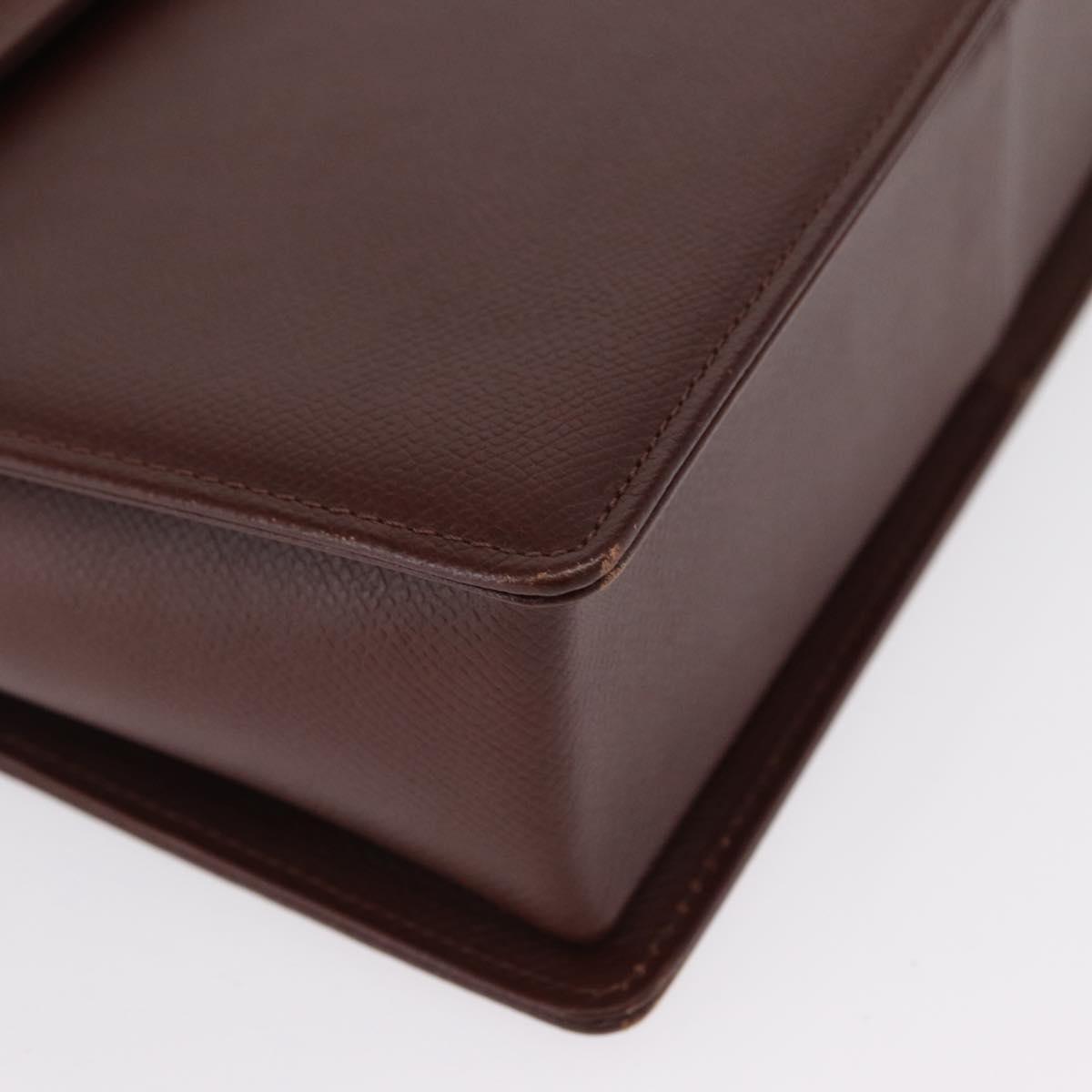 VALENTINO Hand Bag Leather 2way Brown Gold Auth bs32494