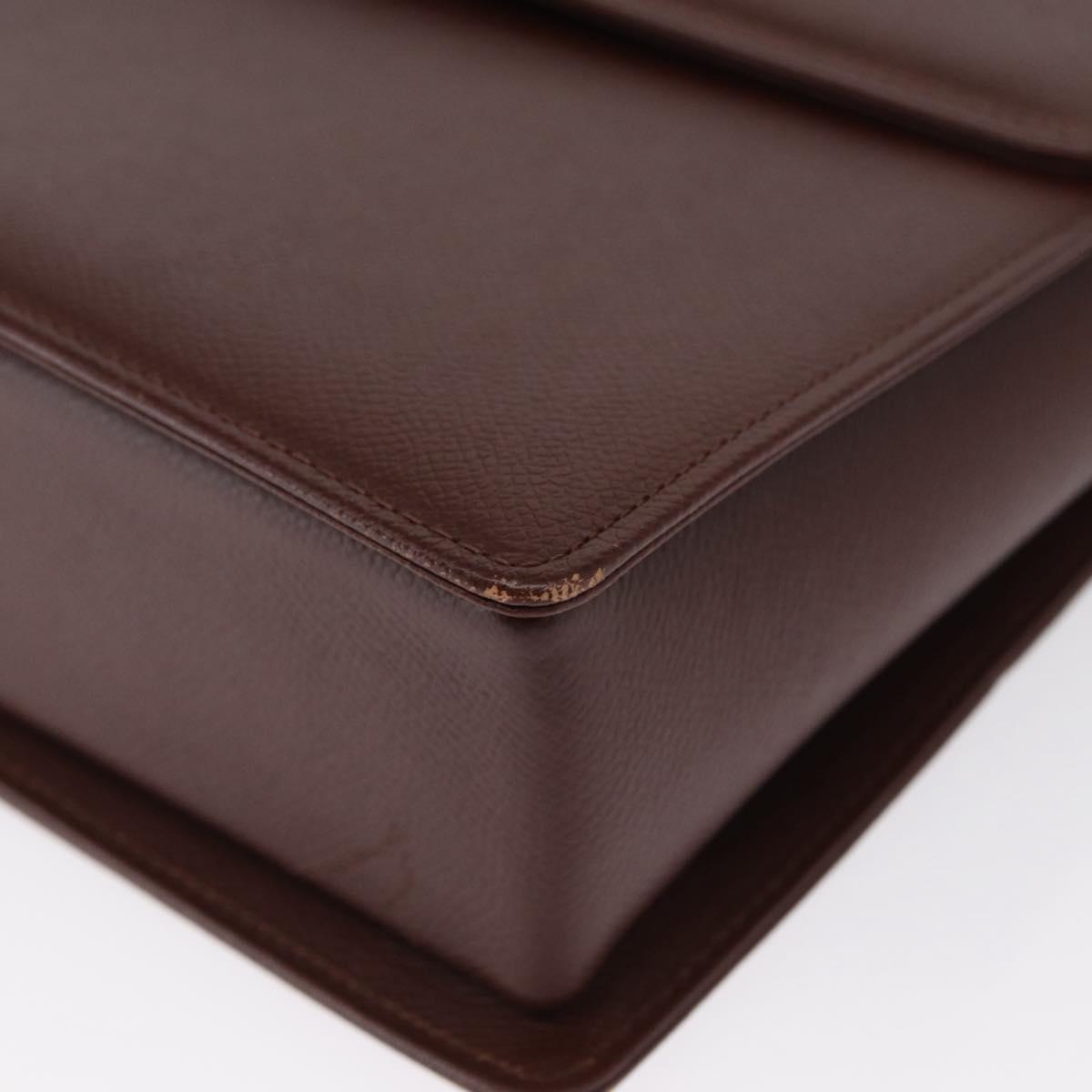 VALENTINO Hand Bag Leather 2way Brown Gold Auth bs32494