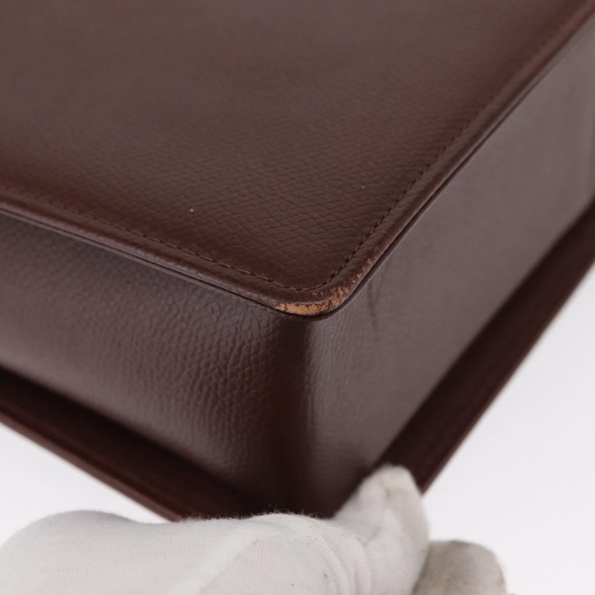 VALENTINO Hand Bag Leather 2way Brown Gold Auth bs32494