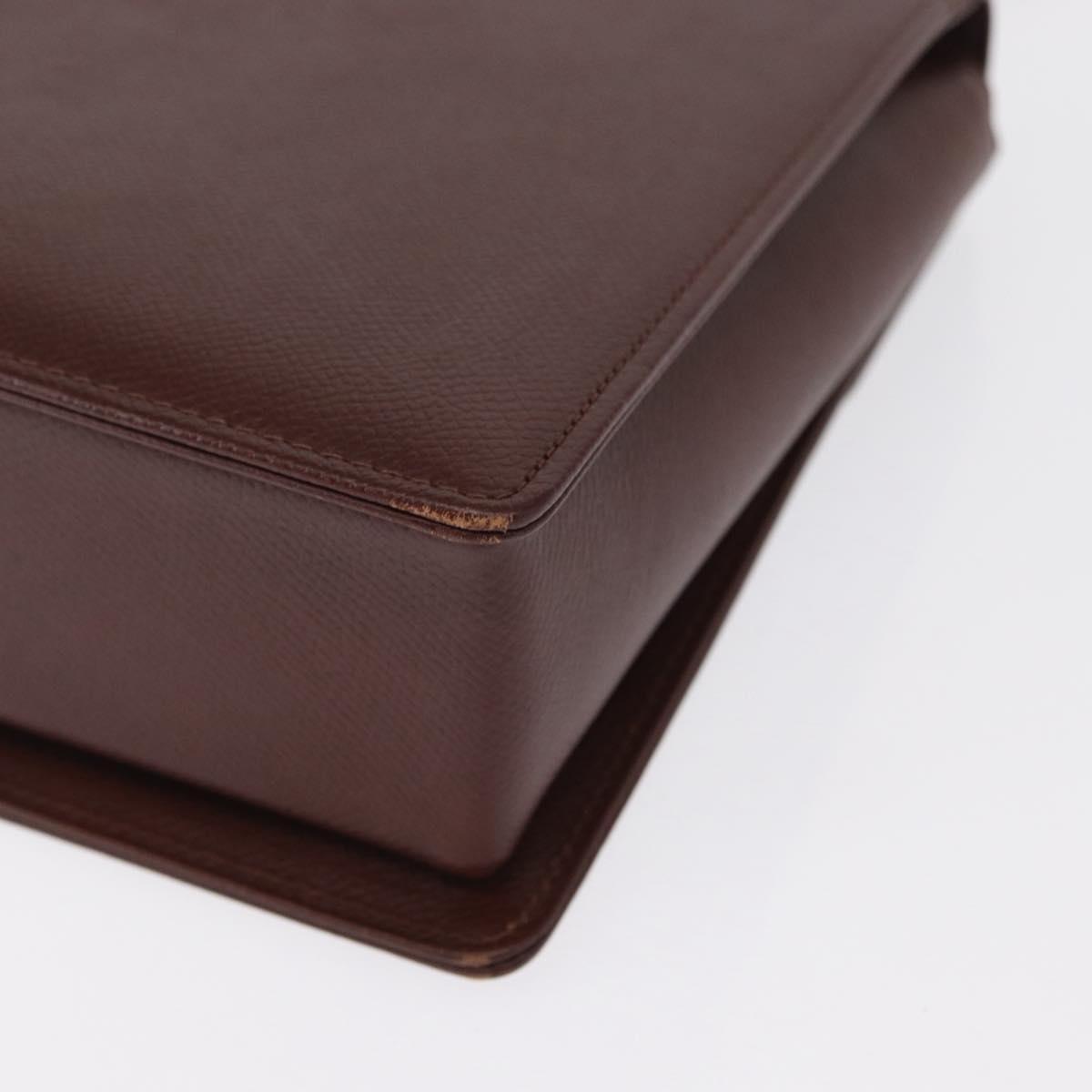 VALENTINO Hand Bag Leather 2way Brown Gold Auth bs32494