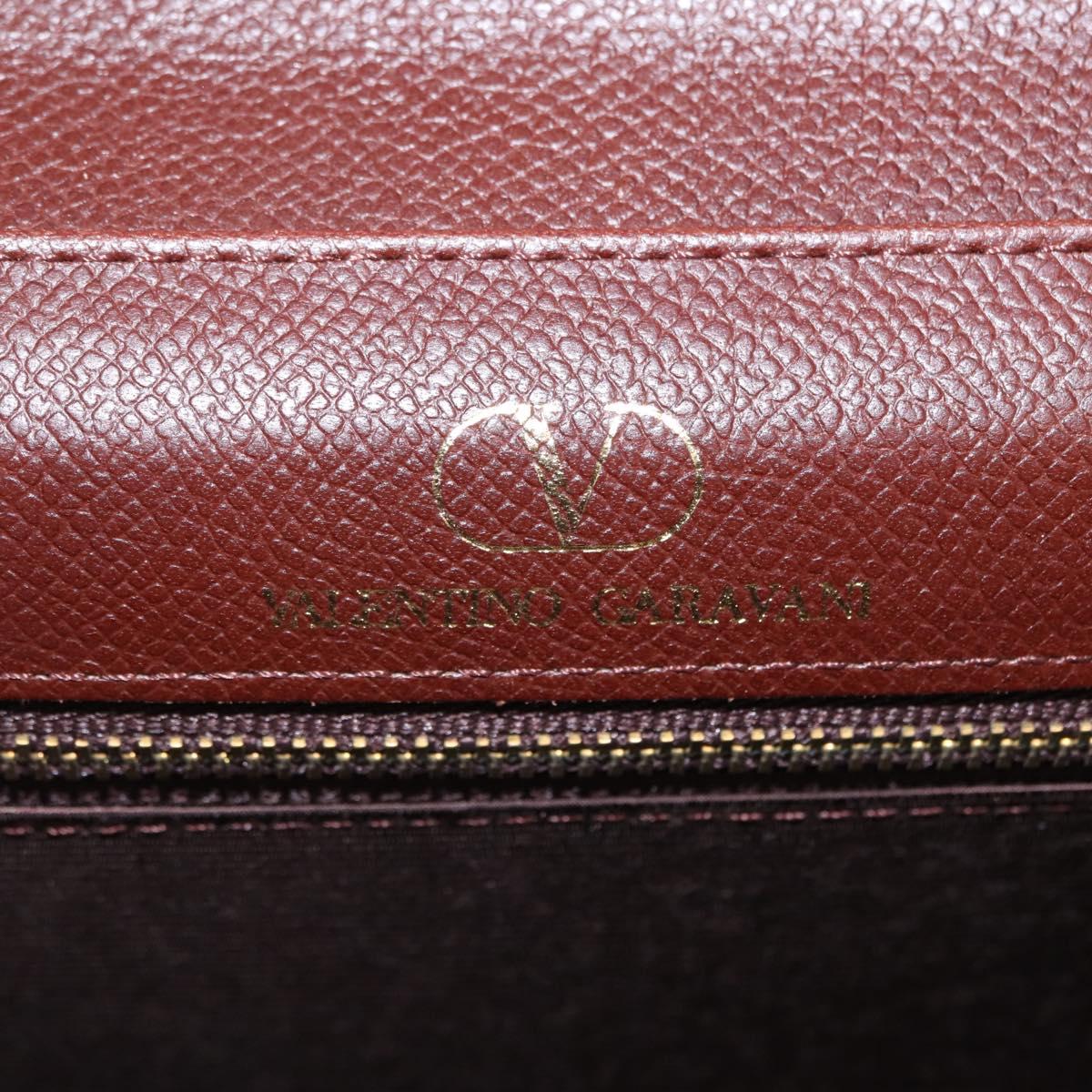 VALENTINO Hand Bag Leather 2way Brown Gold Auth bs32494