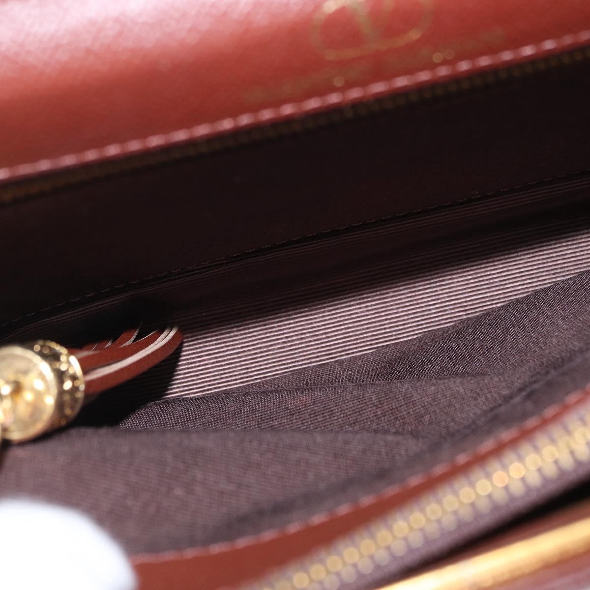 VALENTINO Hand Bag Leather 2way Brown Gold Auth bs32494