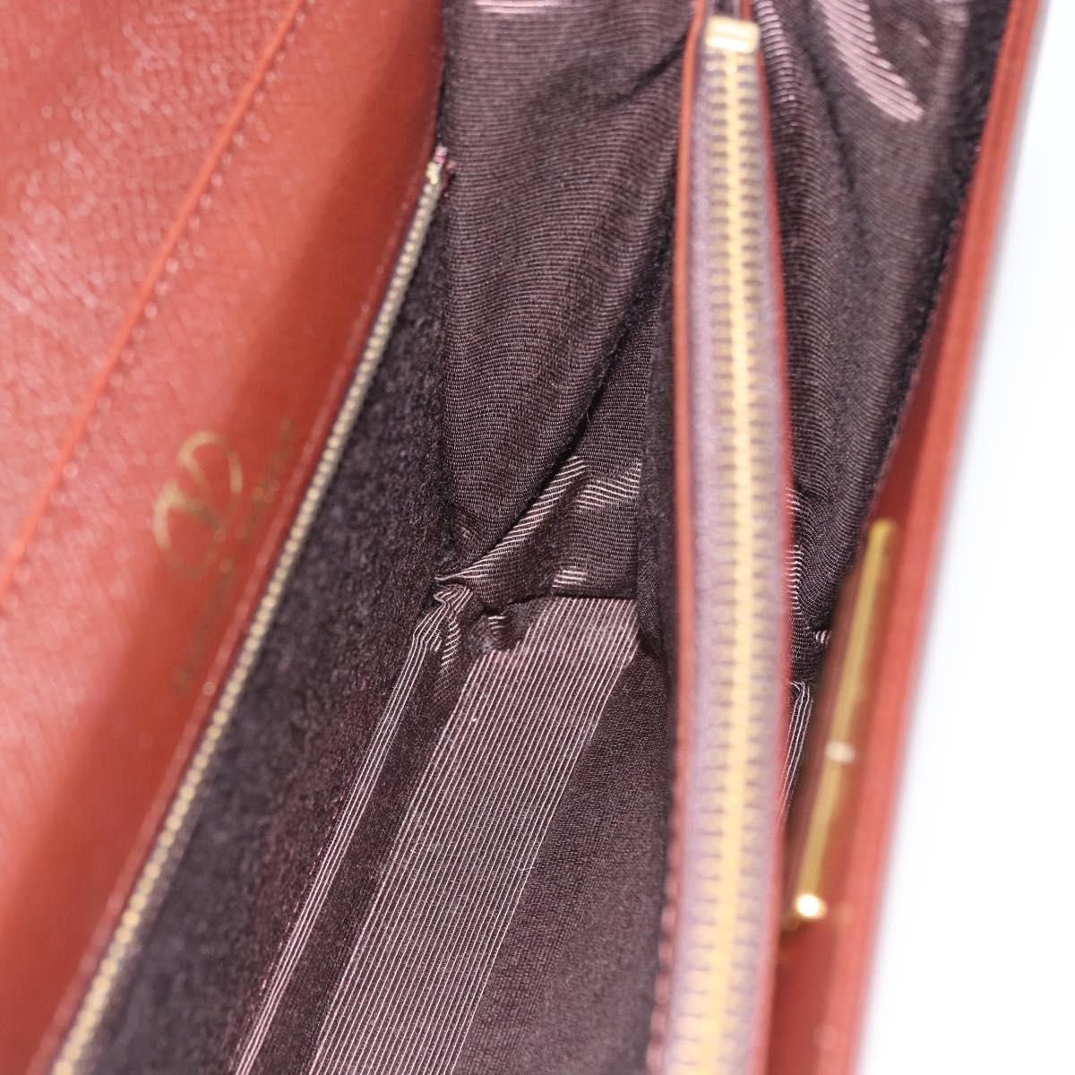 VALENTINO Hand Bag Leather 2way Brown Gold Auth bs32494