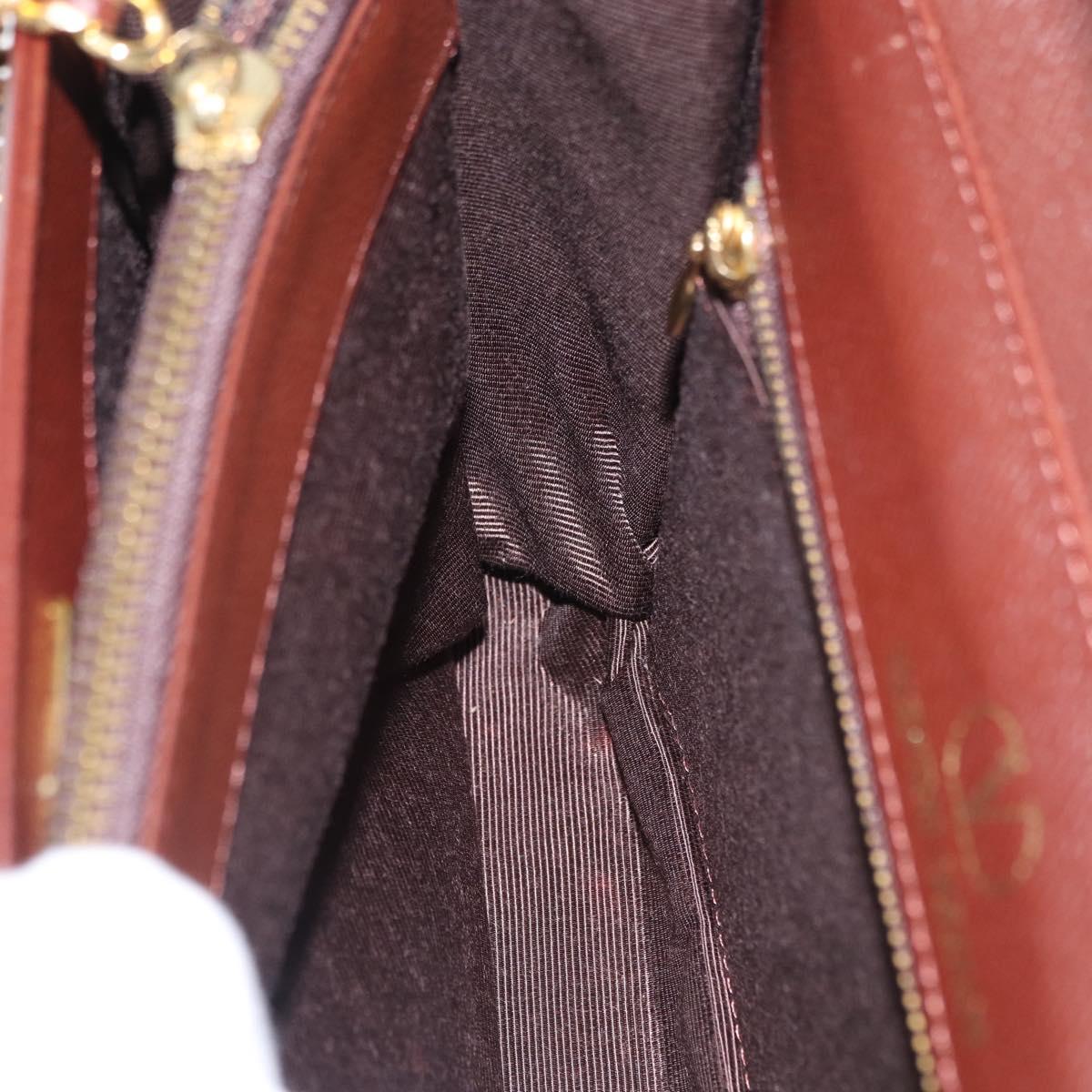 VALENTINO Hand Bag Leather 2way Brown Gold Auth bs32494