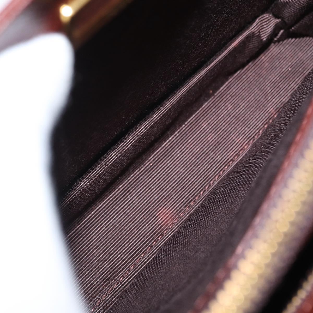 VALENTINO Hand Bag Leather 2way Brown Gold Auth bs32494