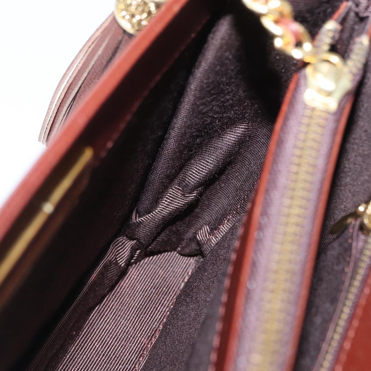 VALENTINO Hand Bag Leather 2way Brown Gold Auth bs32494