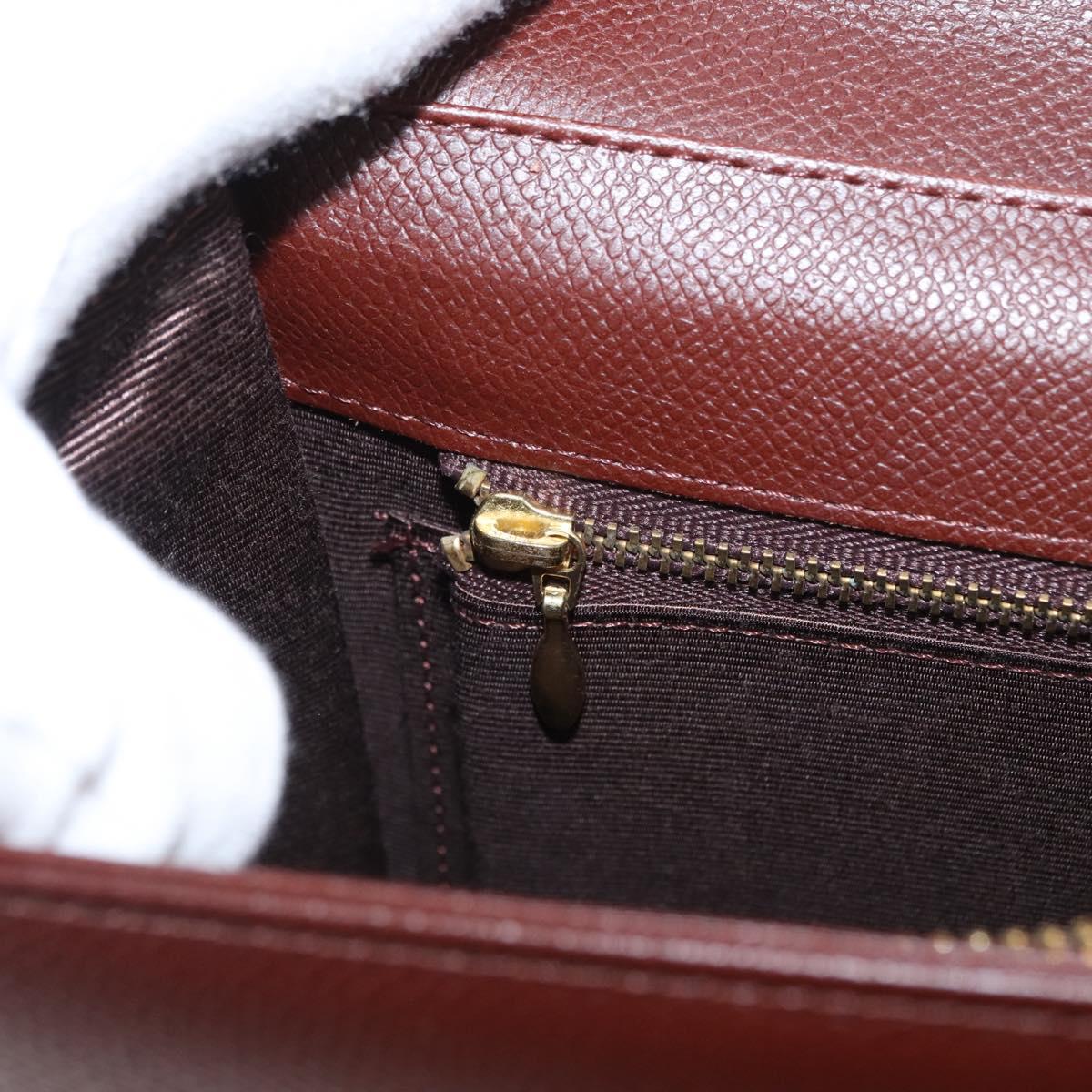 VALENTINO Hand Bag Leather 2way Brown Gold Auth bs32494